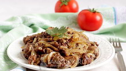 Рецепт куриной печени жареной с луком
