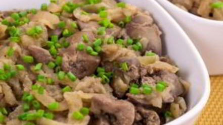 Рецепт куриной печени, жаренной с яблоками