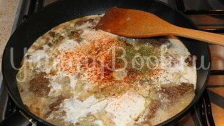 Рецепт нежной печени в сметане