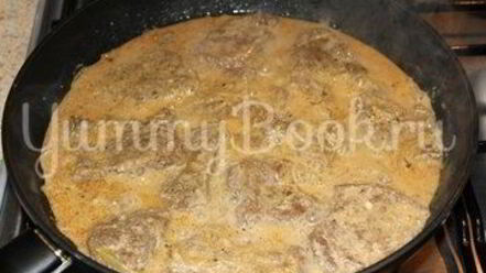 Рецепт нежной печени в сметане