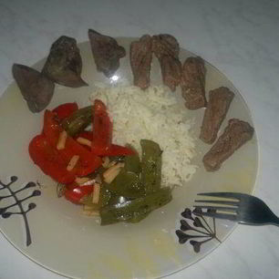 Рецепт Печени индейки с филе говядины и рисом басмати