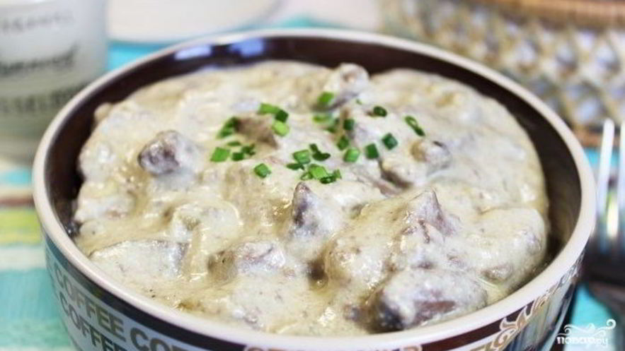 Рецепт печени индейки со сметаной