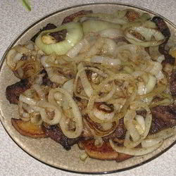 Рецепт Печени по-берлински с яблоками