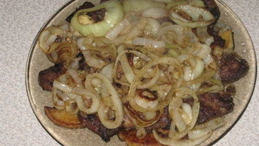 Рецепт печени по-берлински с яблоками