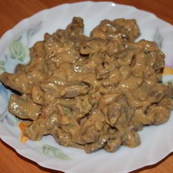 Рецепт Печени по-строгановски в мультиварке