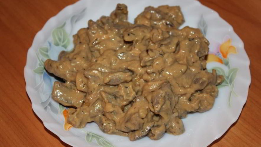 Рецепт печени по-строгановски в мультиварке