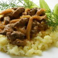 Рецепт Печени по-строгановски