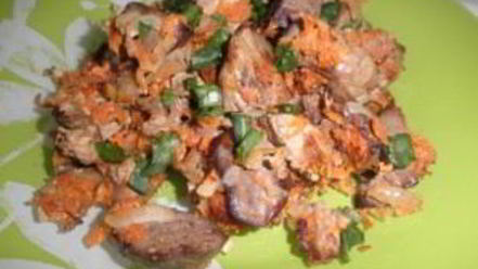 Рецепт печени с овощами в мультиварке