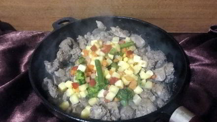 Рецепт печени с овощами за 15 минут