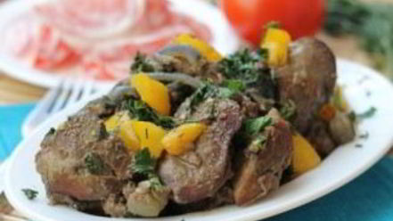 Рецепт печени с овощами