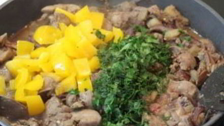 Рецепт печени с овощами