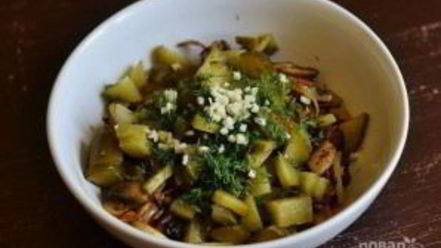 Рецепт печени с солеными огурцами