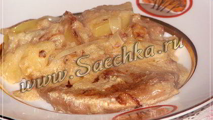 Рецепт Печени с яблоками