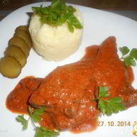 Рецепт Печени, тушеной в томатно-сметанном соусе