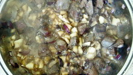 Рецепт печени в яблоке