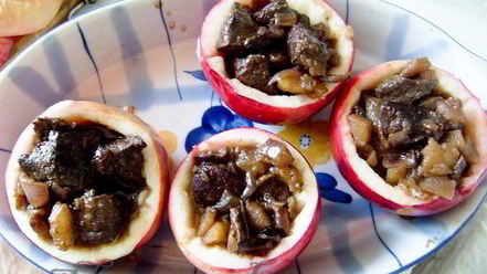 Рецепт печени в яблоке