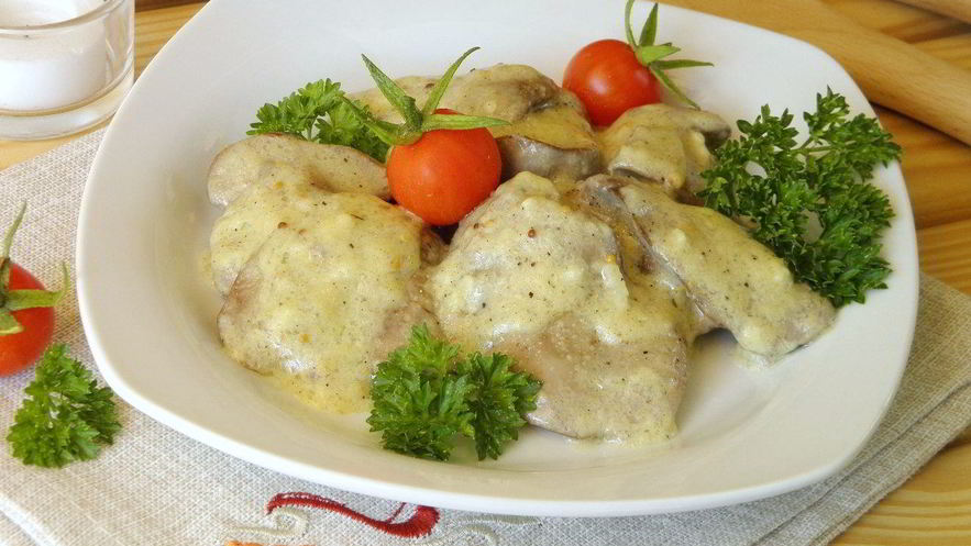 Рецепт печенки под соусом