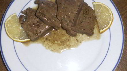 Рецепт сикотаки — печени говяжья с орегано и лимонным соком