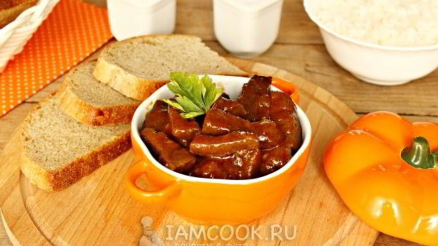 Рецепт свиной печени, тушенной в томатно-соевом соусе