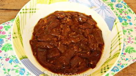 Рецепт свиной печени, тушенной в томатно-соевом соусе