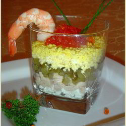 Рецепт Верринов с красной икрой и печенью трески