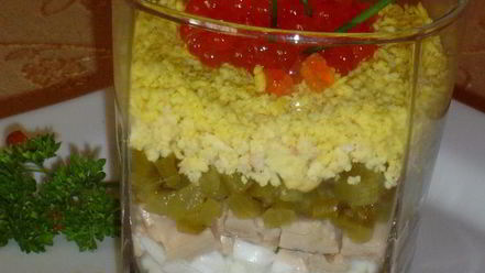 Рецепт верринов с красной икрой и печенью трески