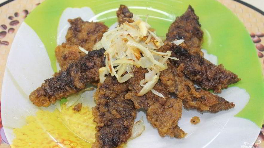 Рецепт жареной печени свиной