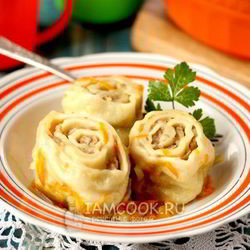 Рецепт Ленивых пельменей на сковороде