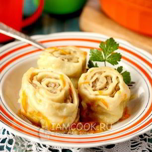 Рецепт Ленивых пельменей на сковороде