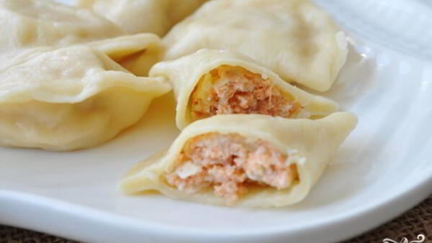 Рецепт пельменей с лососем