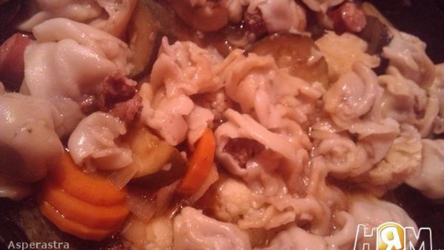 Рецепт пельменей с овощами