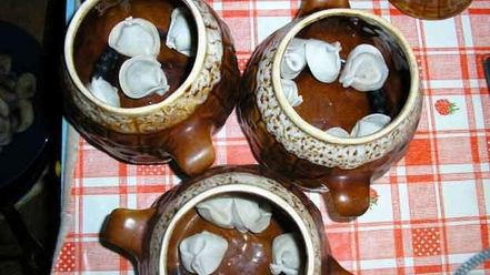 Рецепт пельмешков в горшочке