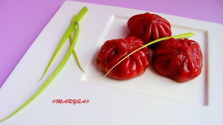 Рецепт постных цветных хинкали к 8 марта