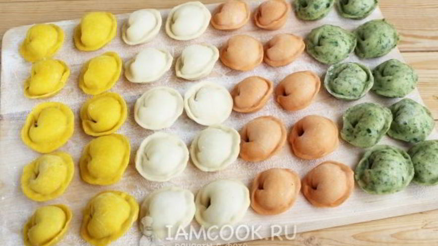 Рецепт цветного теста для пельменей