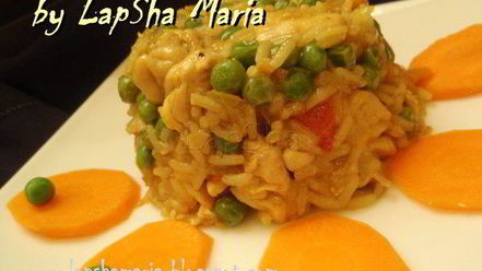 Рецепт паэльи с курицей, перцем и горошком