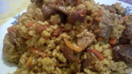 Рецепт плова фантазия с мясом и грибами