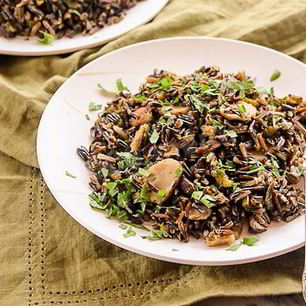 Рецепт Плова из дикого риса с грибами и каштанами