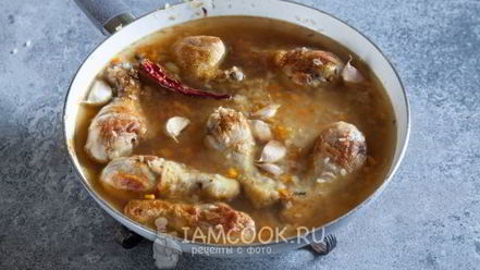 Рецепт плова из курицы на сковороде