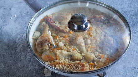 Рецепт плова из курицы на сковороде