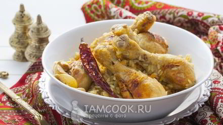 Рецепт плова из курицы на сковороде