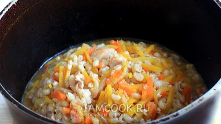 Рецепт плова из перловки с курицей
