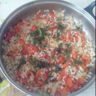 Рецепт Плова из перловой крупы с болгарским перцем