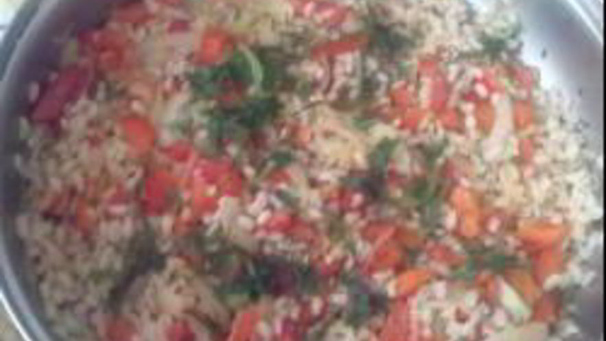 Рецепт плова из перловой крупы с болгарским перцем