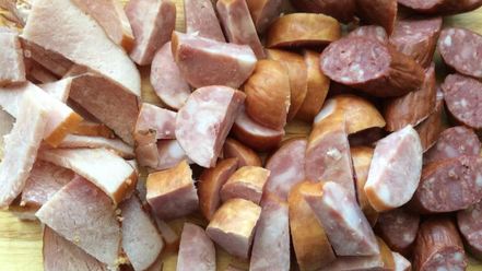 Рецепт плова на шкварках с копченостями