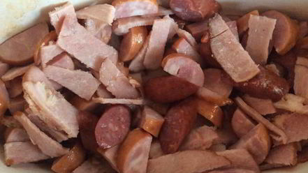 Рецепт плова на шкварках с копченостями