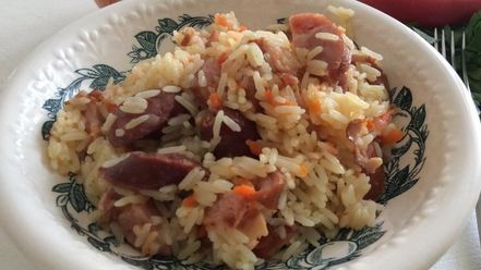 Рецепт плова на шкварках с копченостями