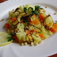 Рецепт Плова с морепродуктами мидиями