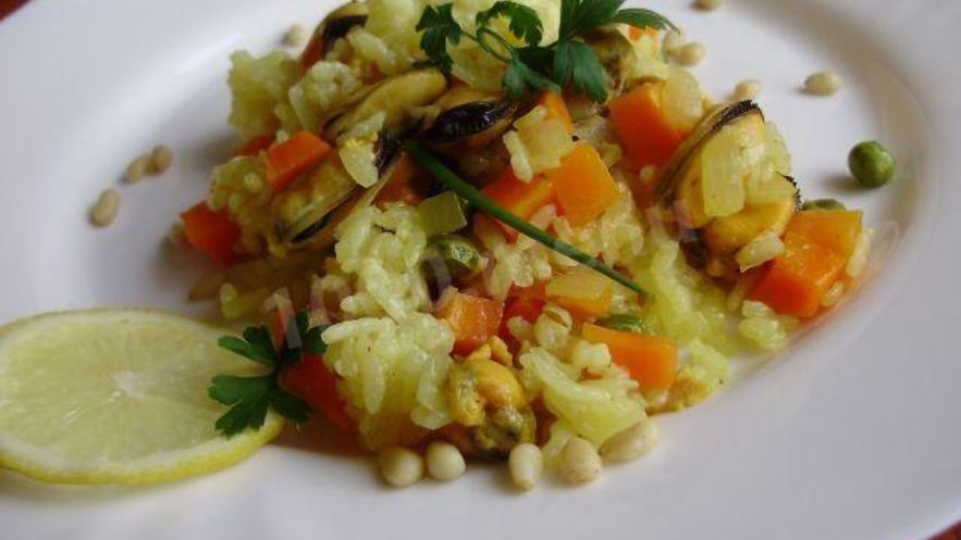 Рецепт плова с морепродуктами мидиями