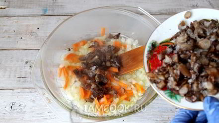 Рецепт постного плова из гречки с опятами