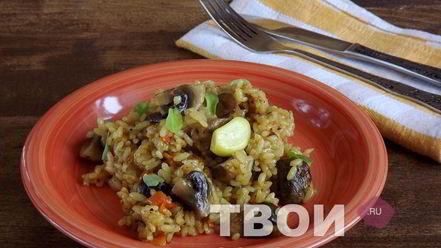 Рецепт постного плова с грибами